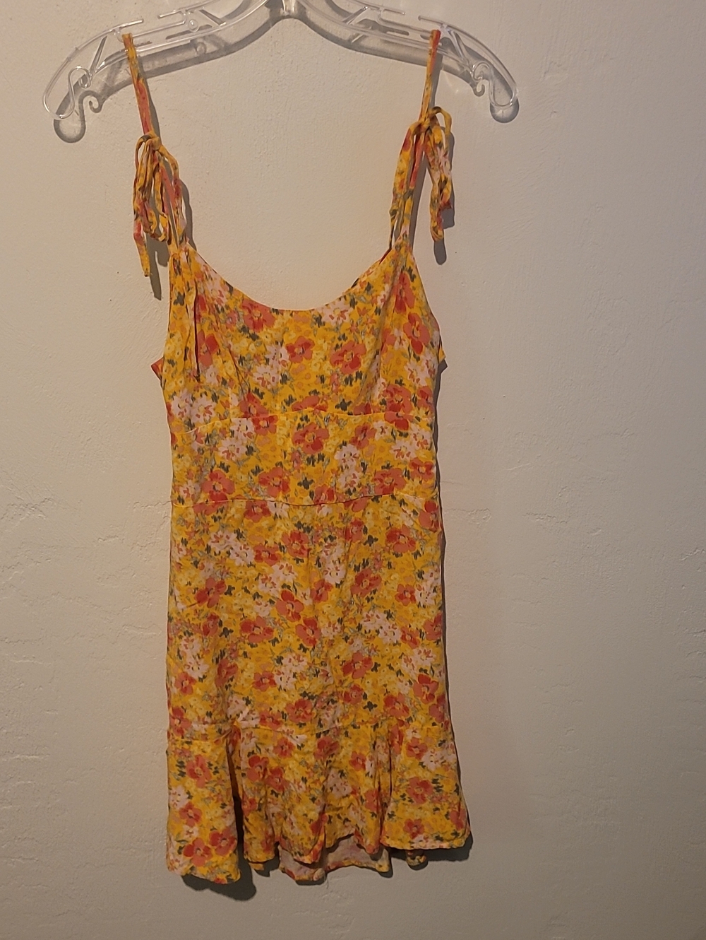 wild fable Yellow Floral Tie-Shoulder One-Piece